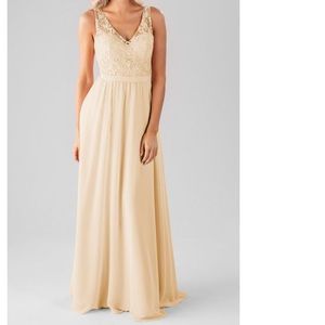 Kennedy Blue Champagne Bridesmaids V Neck Dress